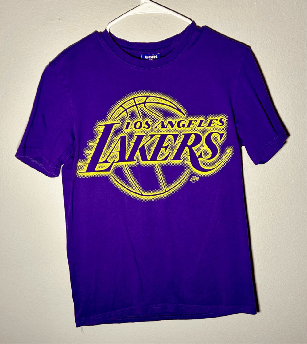 Vintage Los Angeles Lakers UNK NBA Blue Label Purple T-shirt Sz S